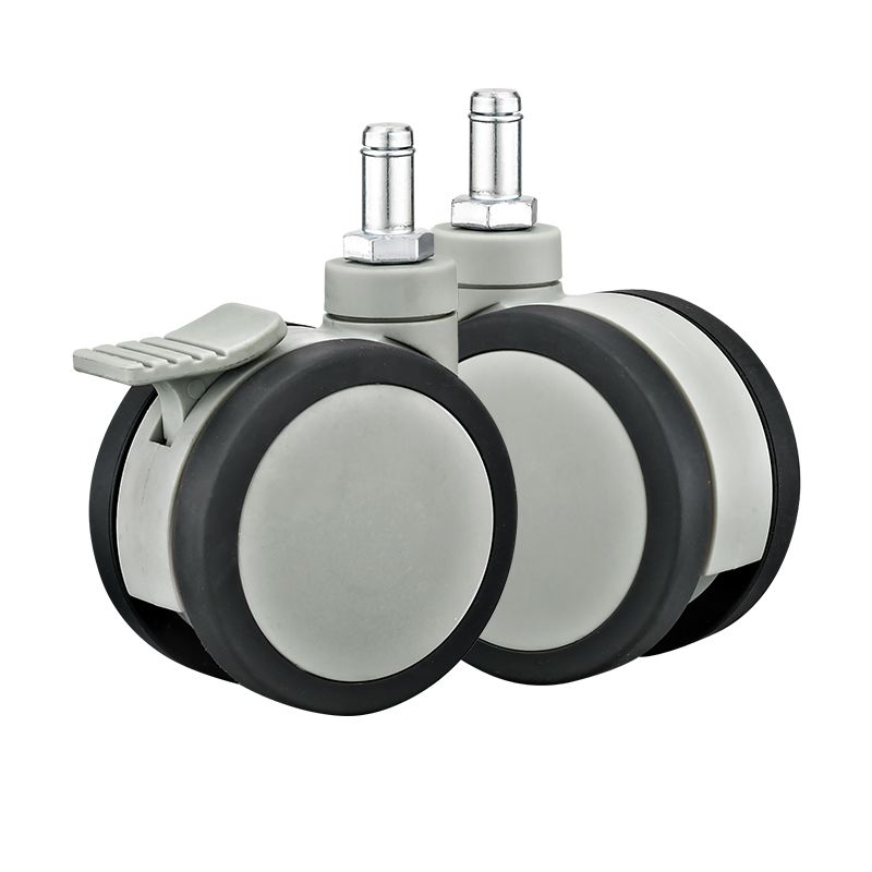 75/100/125mm Full-Plastic PU Medical Twin Caster Type a Medical Beds Medical Equipments Wheels Caster