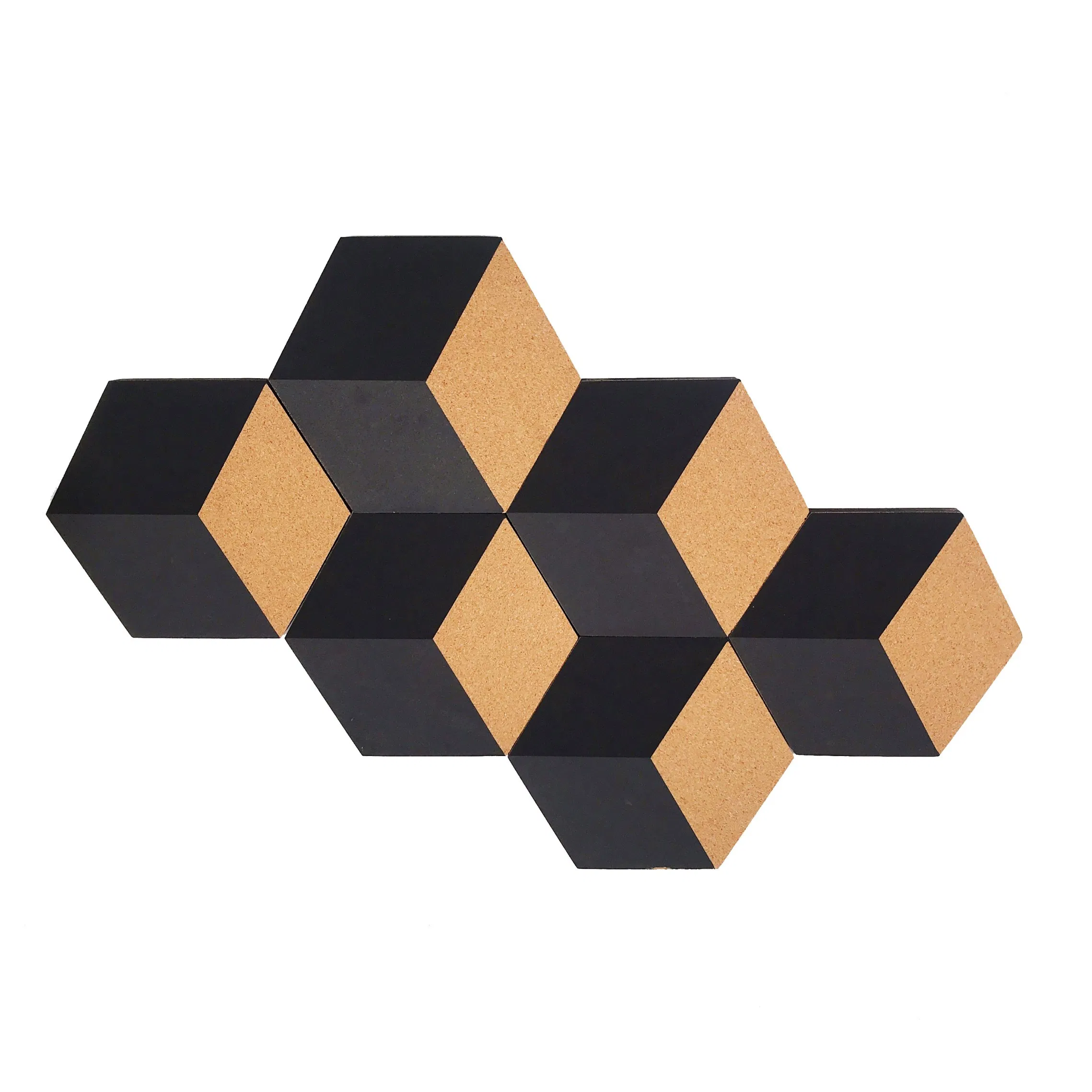 Office Supply Cork Board Self Adhesive Hexagon Cork Bulletin Board Stationery