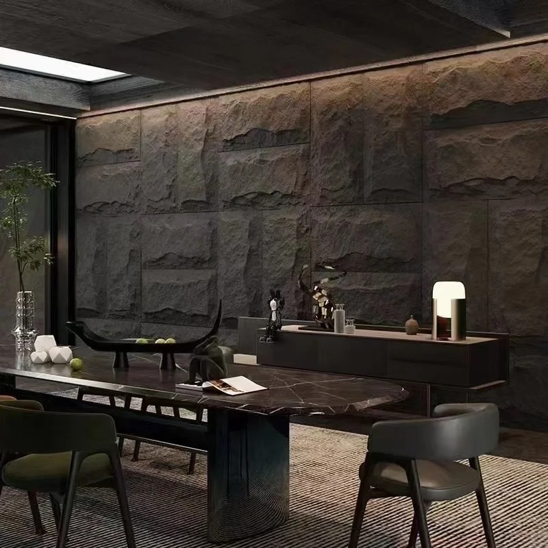 Sample Freely High Quality Waterproof Indoor Decorative Stone PU Wall Panel