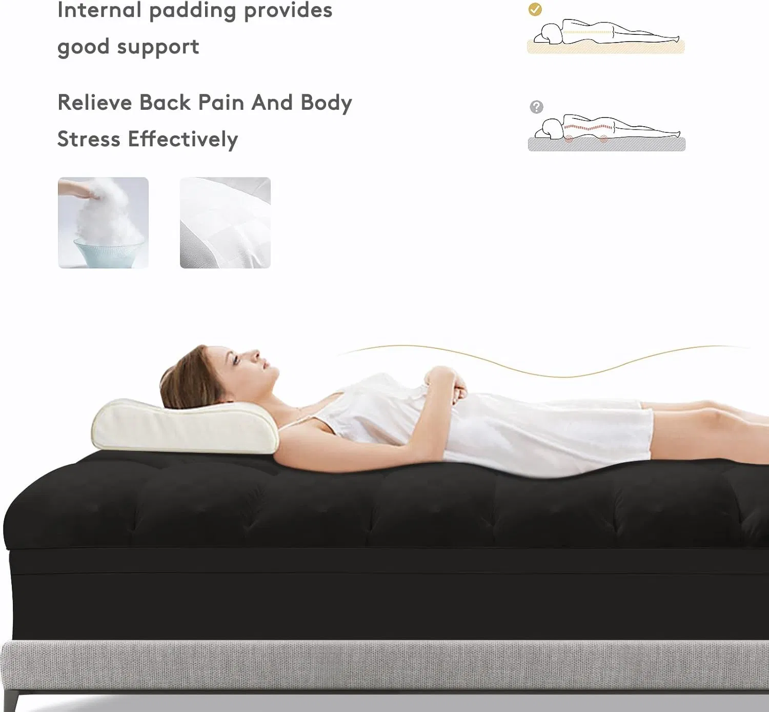 Mattress Topper, Extra Thick Mattress Pad Cover for Back Pain