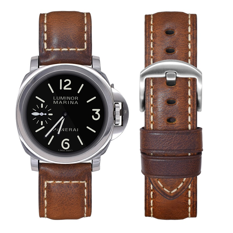 Ea460 Brown Lot Packaging Black 20mm Machine Smart Apple Watch Strap for Men 19mm Top Grain with Luxury Leather Straps