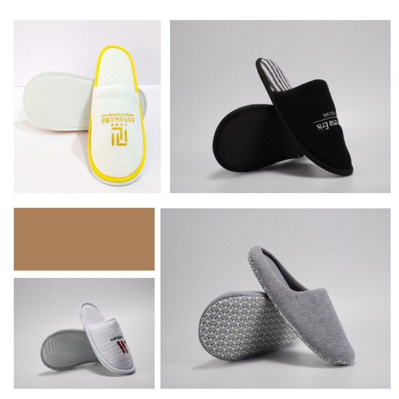 Personalized White Disposable Hotel Slippers 04