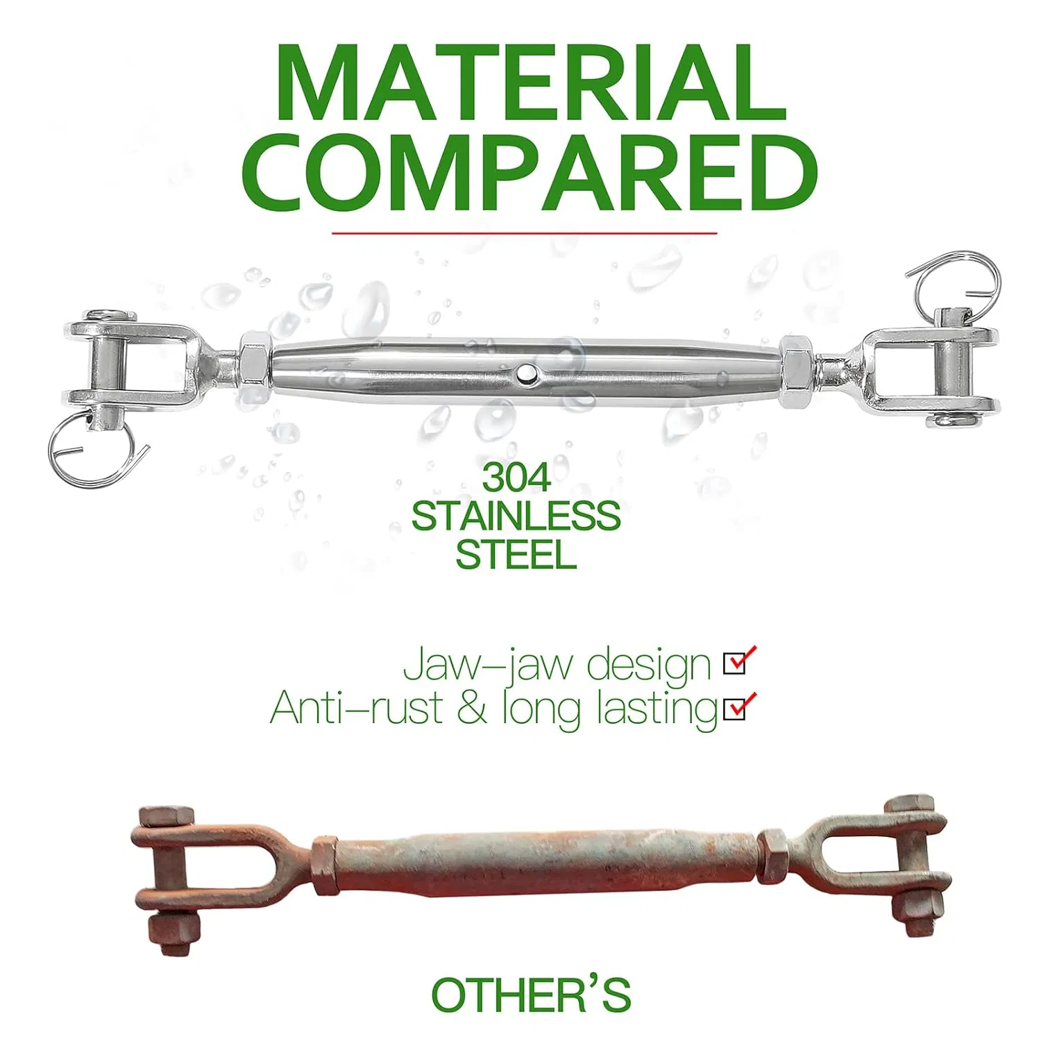 11000lbs Working Load Limit Jaw Jaw Closed Body Marine Turnbuckle