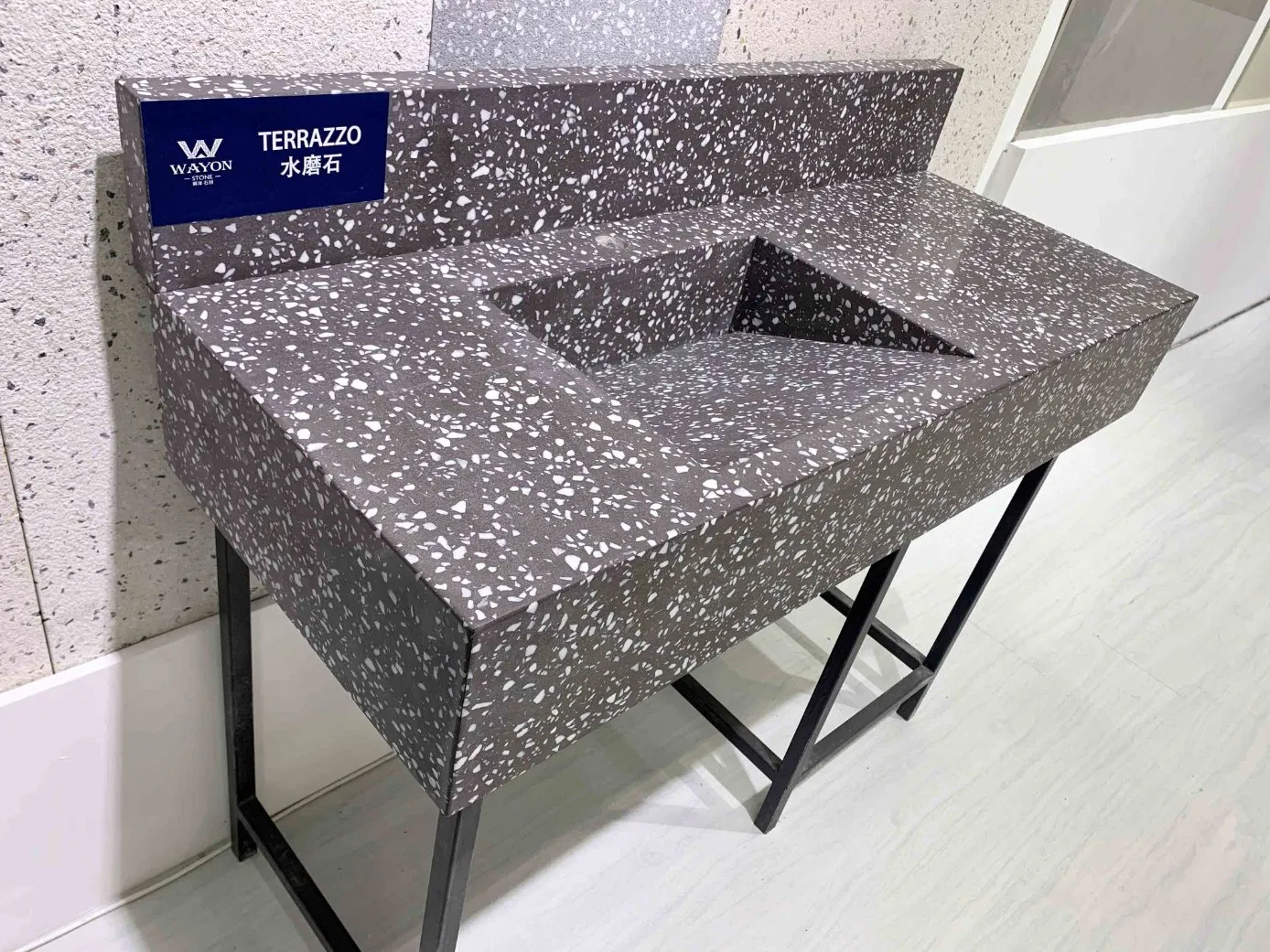 Wayon Surface Stone Board Inorganic Floor Design Terrazzo Tile Slab Floor Wall Counter Top Artificial Stone Terrazzo Stone