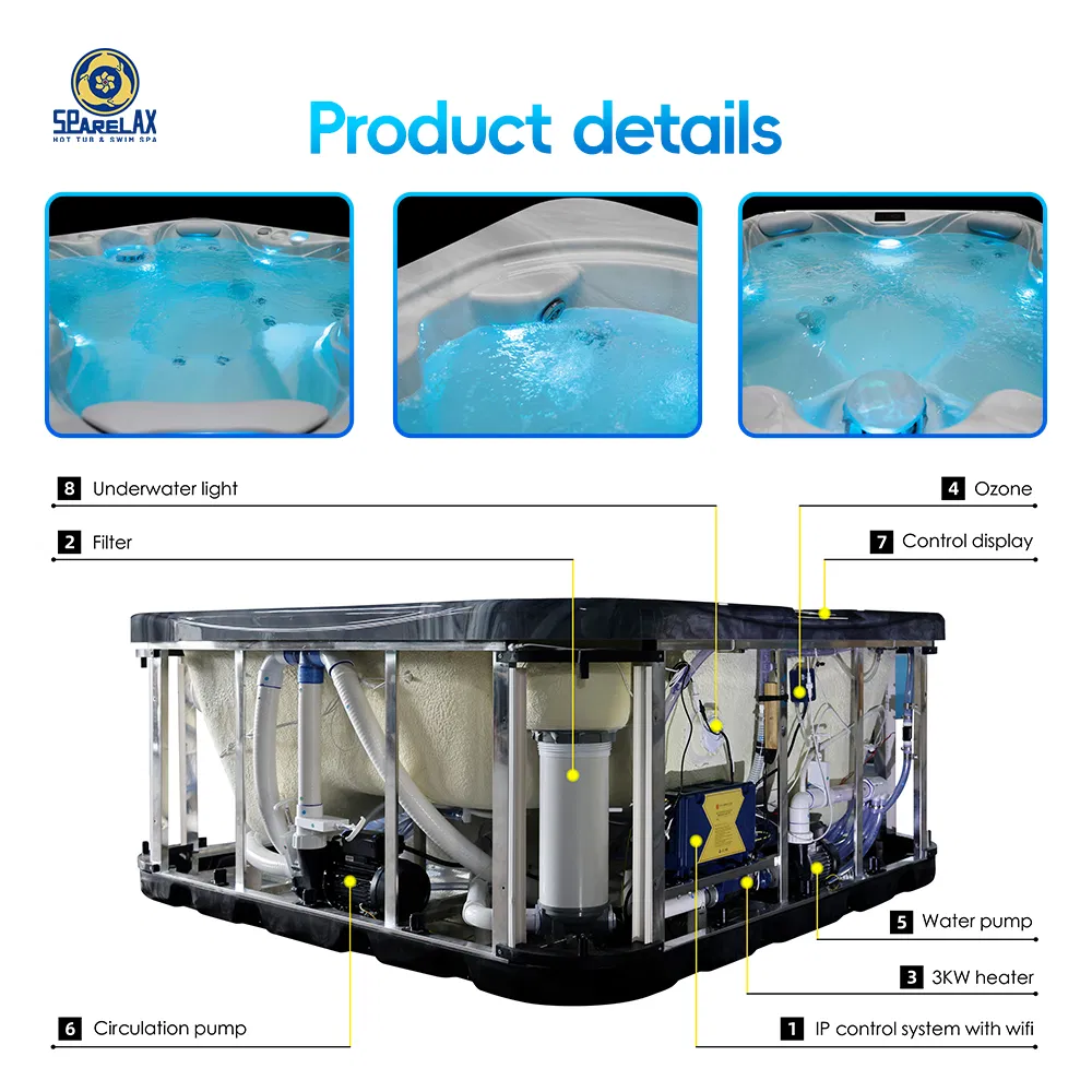 Luxurious Outdoor SPA Bath Tub SPA 6 Person Massage Whirlpool