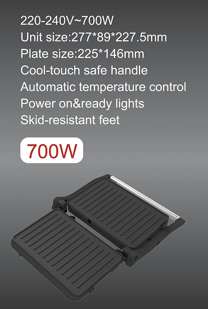 Portable Panini Press Grill and Gourmet Sandwich Maker Non-Stick Coated Plates