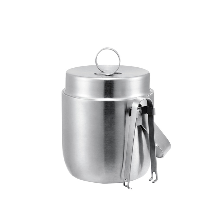 Hotel Double Layer Stainless Steel Brushed and Polished Ice Bucket