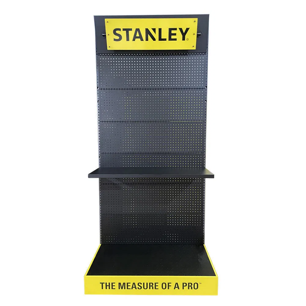 Sturdy Floor-Standing Hardware Metal Display Shelf for Exhibition Centers