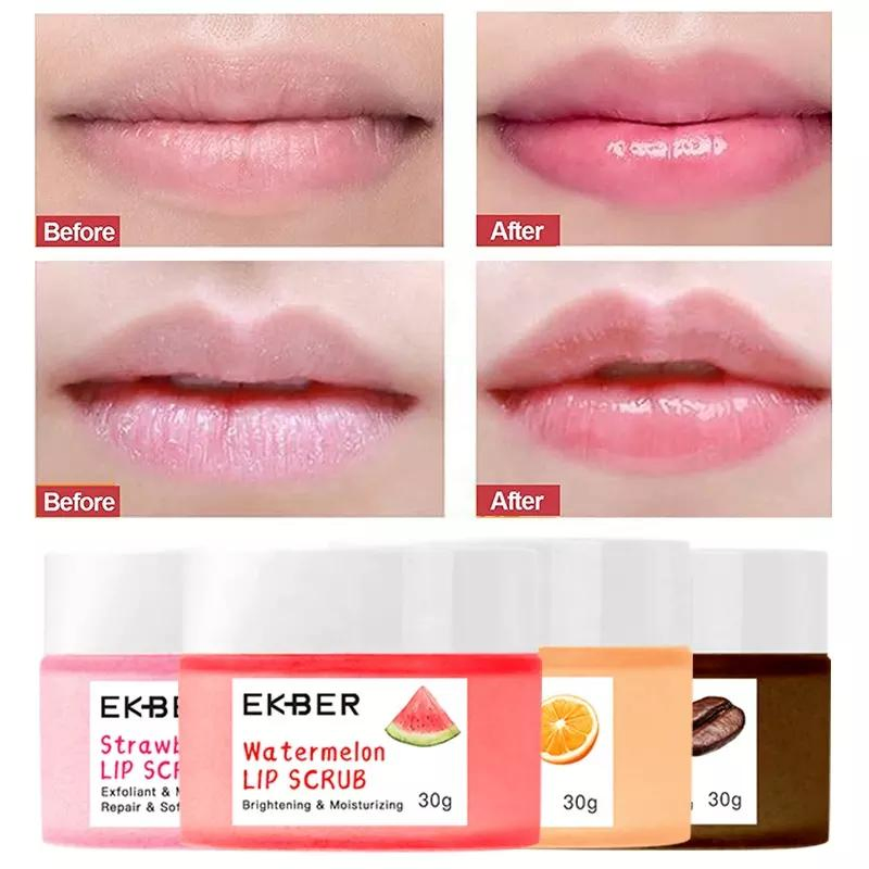 Private Label Collagen Lip Scrub Set Vegan Natural Lip Mask and Scrub Exfoliating Pink Strawberry Lip Scrub