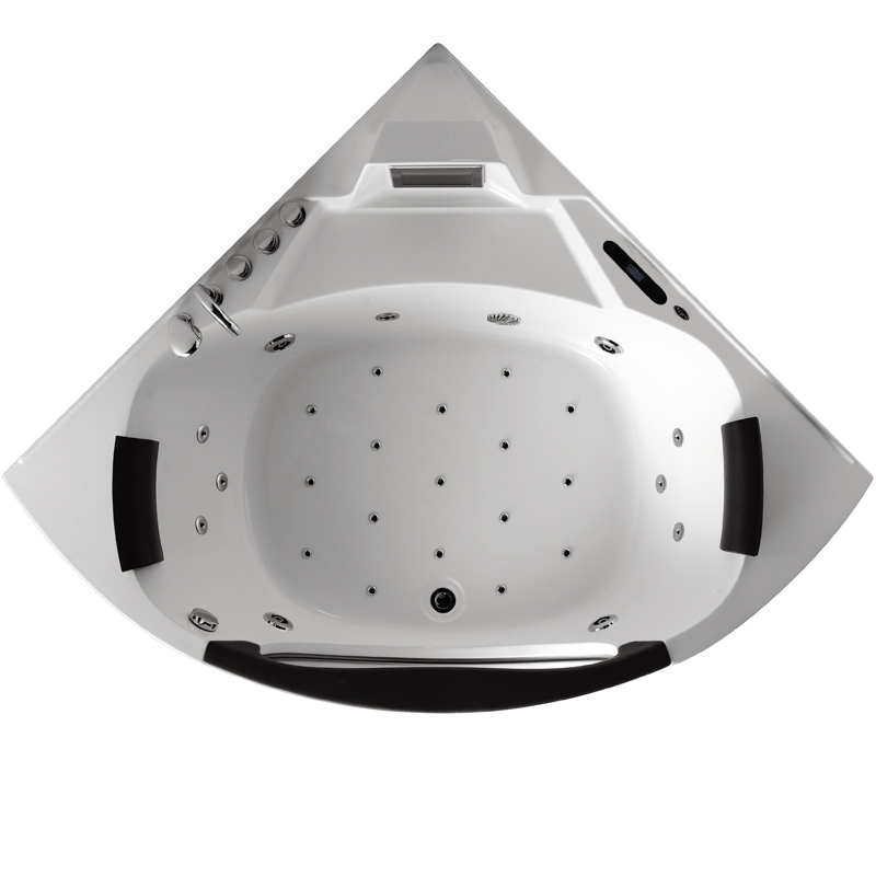 Угловая акриловая ванна для двоих с гидромассажем