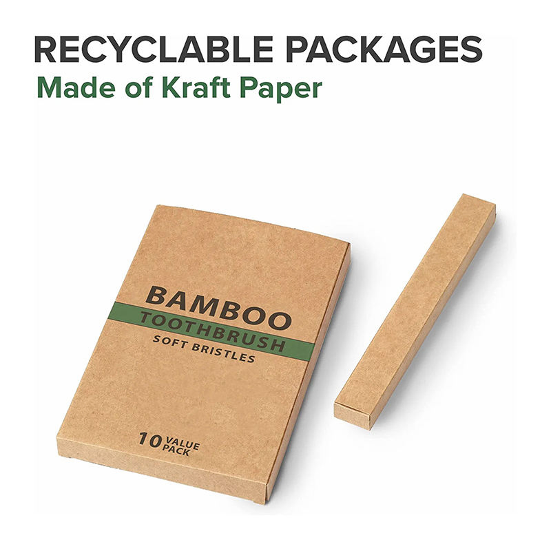 10 Packs of Biodegradable Eco-Friendly BPA-Free Soft Nylon Bamboo Toothbrush
