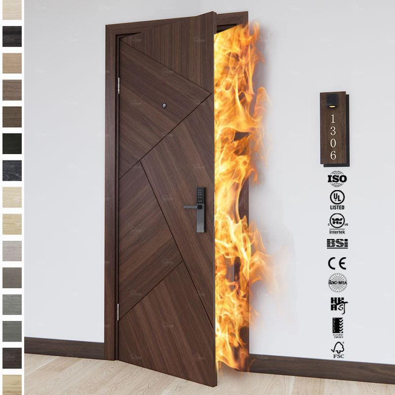 Australia Fireproof Doors Manufacturers Hotel Room Fire Prevention Wood Prehung 30 60 90 Minute Fire Rating Door