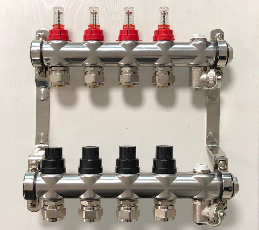 High-Efficiency Ribbed Tube Manifold for Underfloor Heating Systems