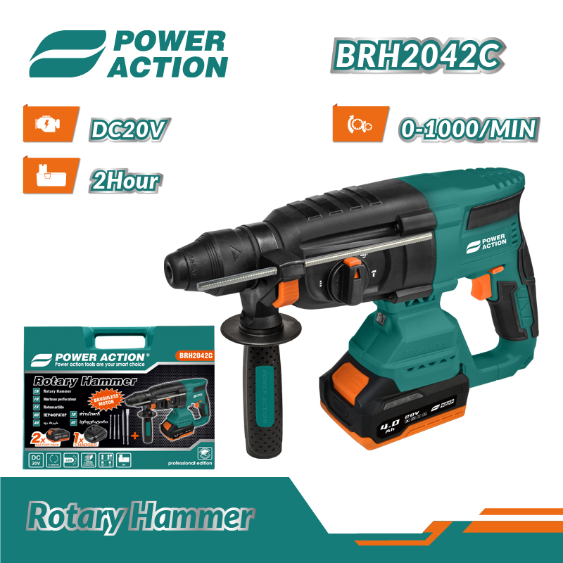 Аккумуляторный бесщеточный перфоратор Power Action 20В