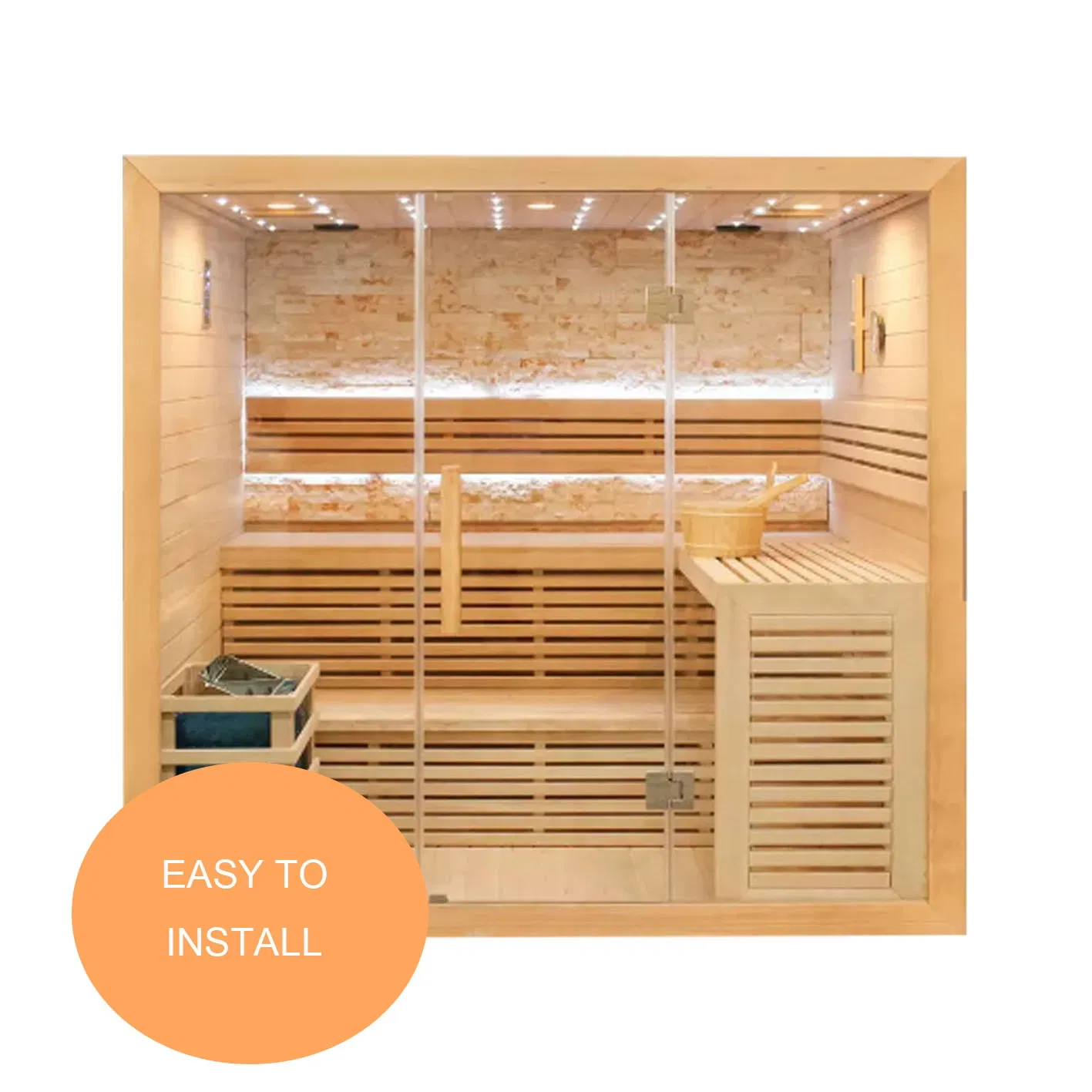 Environmental Protection Composite Timber Cladding 2 Person Steam Room Sauna