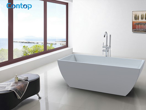 Белая акриловая угловая ванна