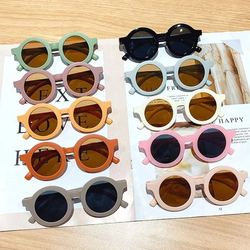 Kid Round Sunglasses Cute Retro Circle Frame Sunglasses Children Round Colorful Eyes Protect Eyewear