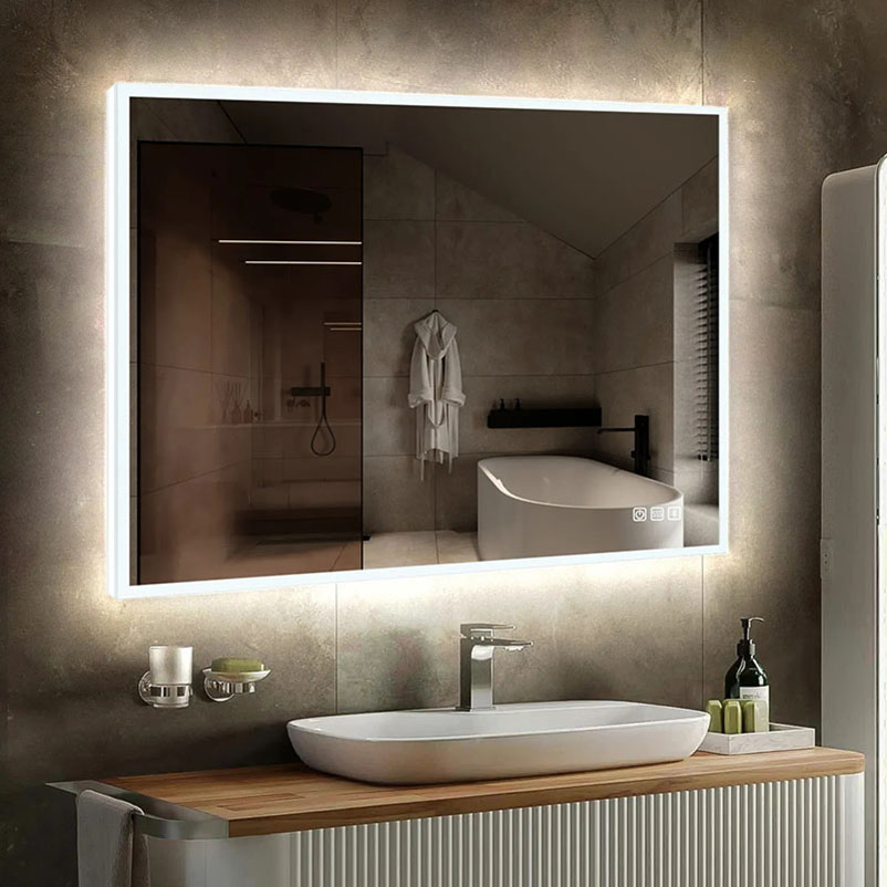 Wall Full Touch Screen Make up Mirror Hotel Bathroom LED Full Length Mirror with Light