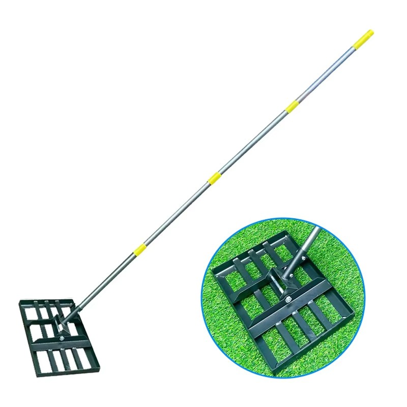 Lawn Leveler Rake with Detachable Handle Garden Golf Course Soil Smoothing Tool
