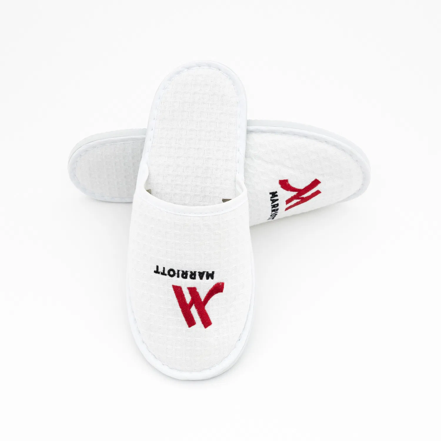 Белые вафельные одноразовые тапочки для отелей