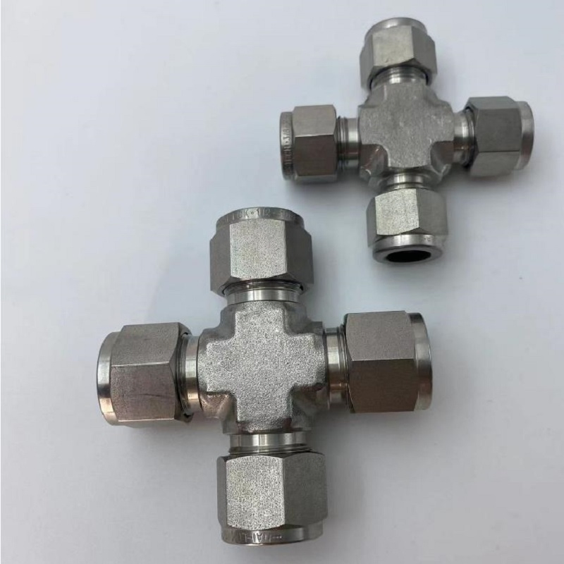 Nai Lok Hc276 Union Cross Four Way Pipe Joint Forged SS316 Tube Fittings Compression Cross