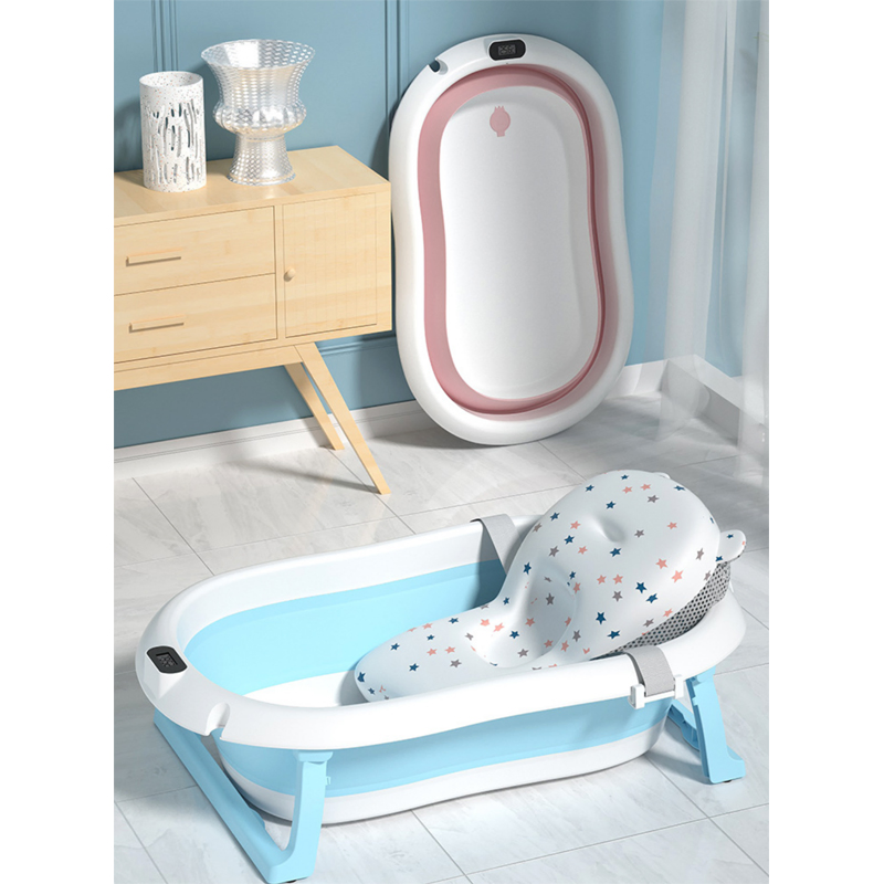 Portable Children′ S Bath Basin Silicone Foldable Stored and Save Space Baby Bath Basin Baby Bathtub