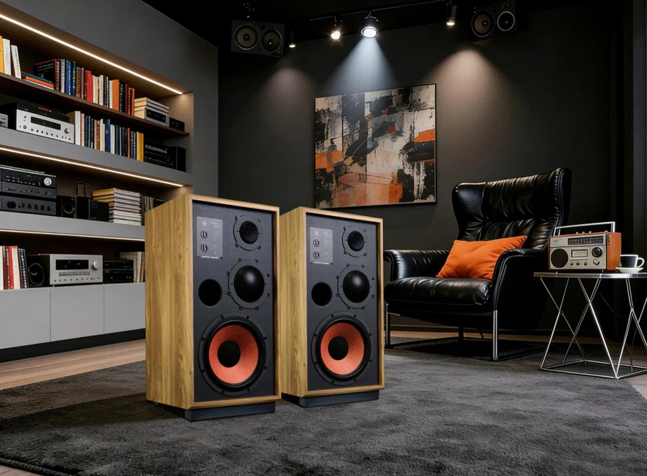 Industry Preferred Choice Three-Way Crossover Full-Range Monitoring Audio Speaker for Home Theater Use