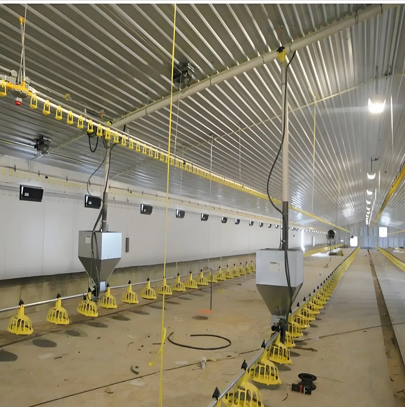 Rust-Resistant Steel Poultry House with Ventilation, Equipped with Automatic Water and Feed Systems, Suitable for Broiler and Layer Chicken Farming.