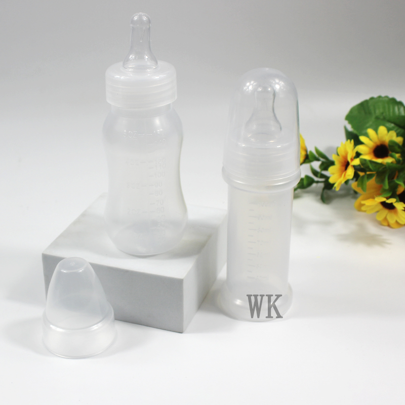 Empty PP Plastic Baby Feeding Packaging Bottle with Nipple Cover