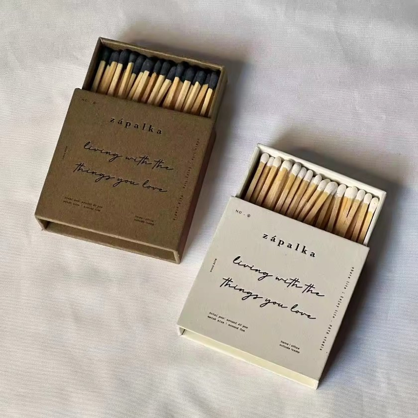 2025 New Gift Box Matches High Quality Colored Candle Matches Hard Outer Box Customized Stamped Logo Box Matches