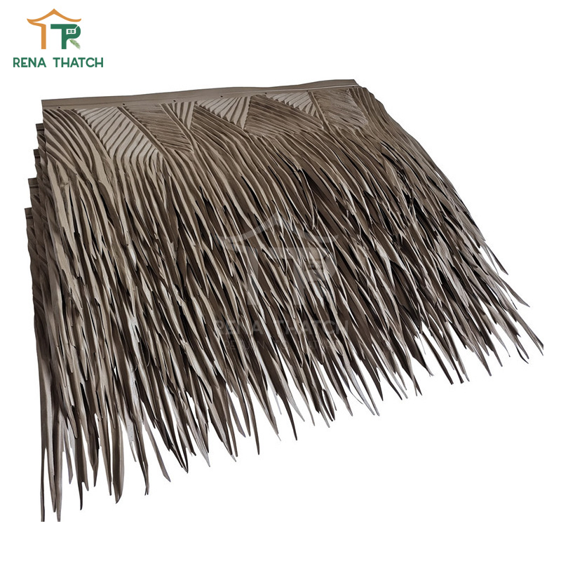 Water Resistant Emulation Artificial Palm Leaf Thatch Roof Synthetic Plastic Palm
