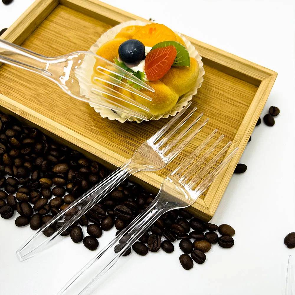 Disposable Plastic Fork 3G PS Transparent