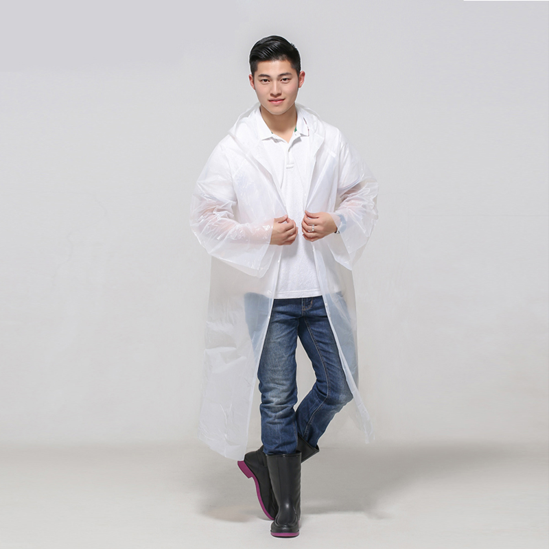 Reusable Rain Ponchos Portable EVA Rain Coats Packable Rain Jackets with Hood and Drawstring