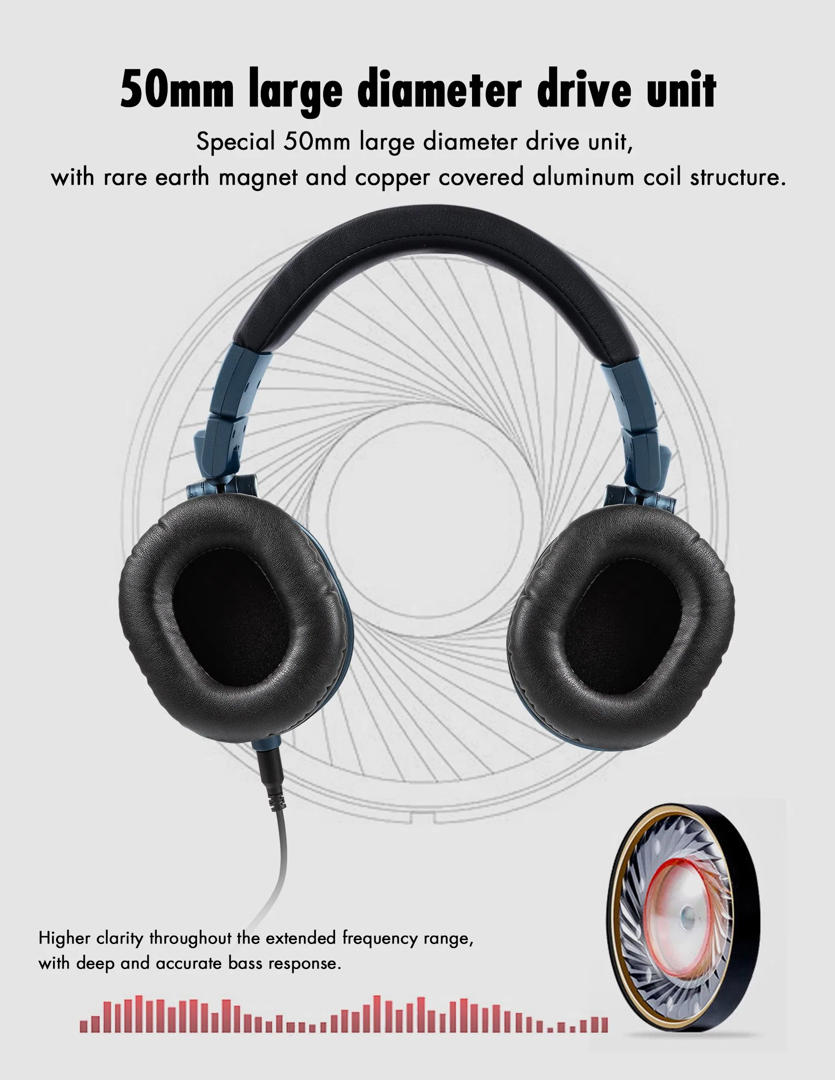 Detachable Studio Professional Studio-Grade Monitoring Headphones