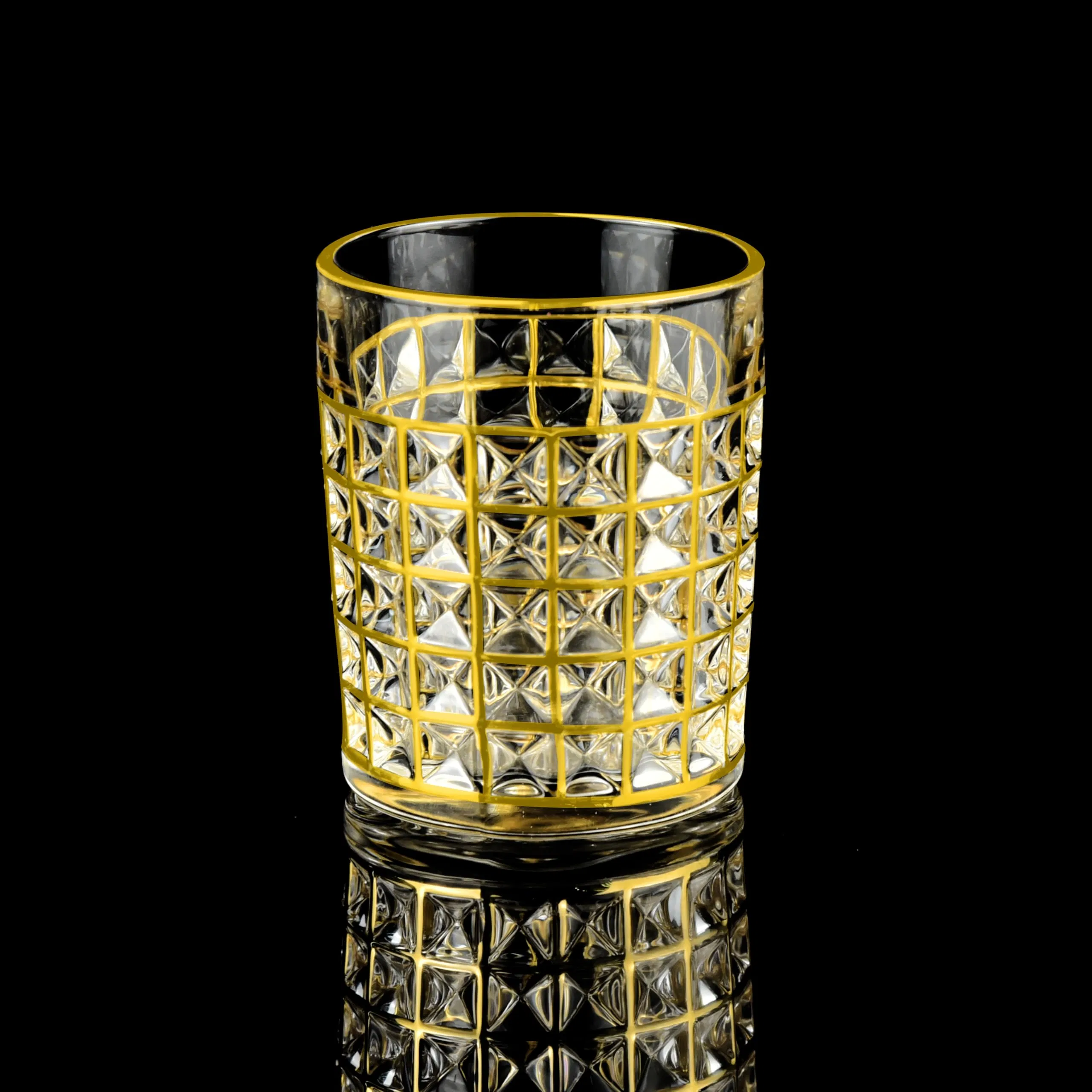 10-Ounce Gold Rimmed Whiskey Rocks Cocktail Glass for Scotch Bourbon Liquor Whisky Wine