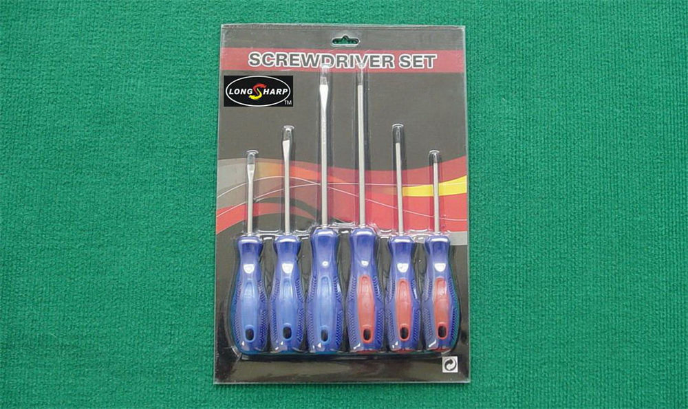 6PCS/Set Screwdrivers with Two Colour Plastic Handle Ls 1354
