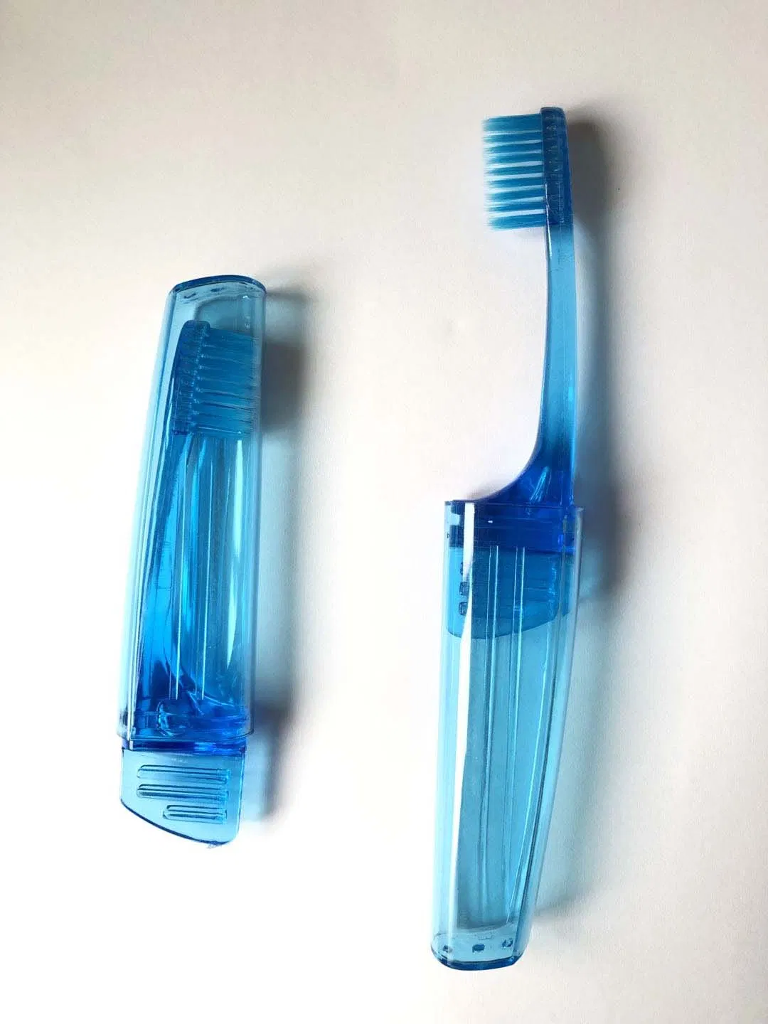 Airline PS Clear Color Transparent Nylon 610 Bristles Foldable Travel Toothbrush