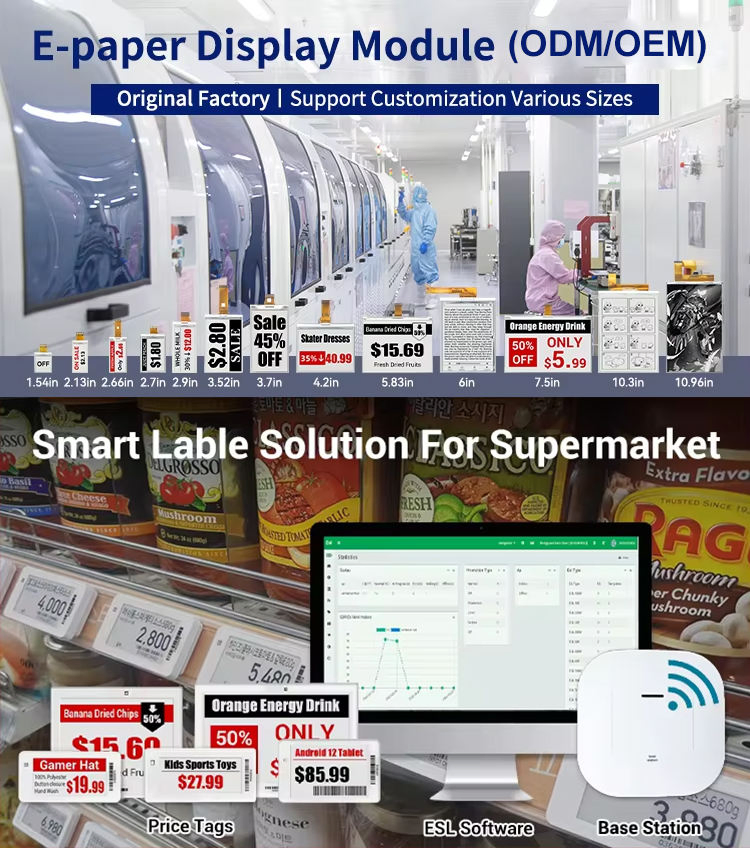 4.2 Inch Epaper Eink Display Module 400*300 E-Ink Panel High Resolution E-Paper Display ESL Retail Solution Digital Price Labels Crash Prevention
