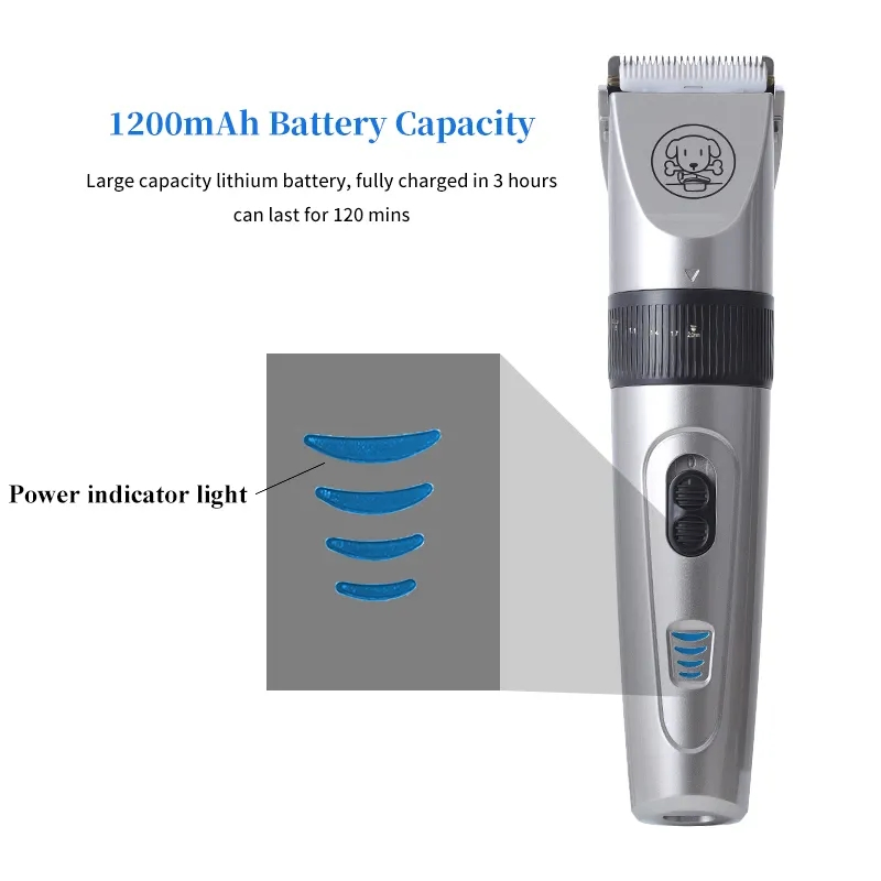 Wholesale Customization Ceramic Blade Powerful Rechargeable Professional Dog Hair Clippers Grooming Pet Clippers