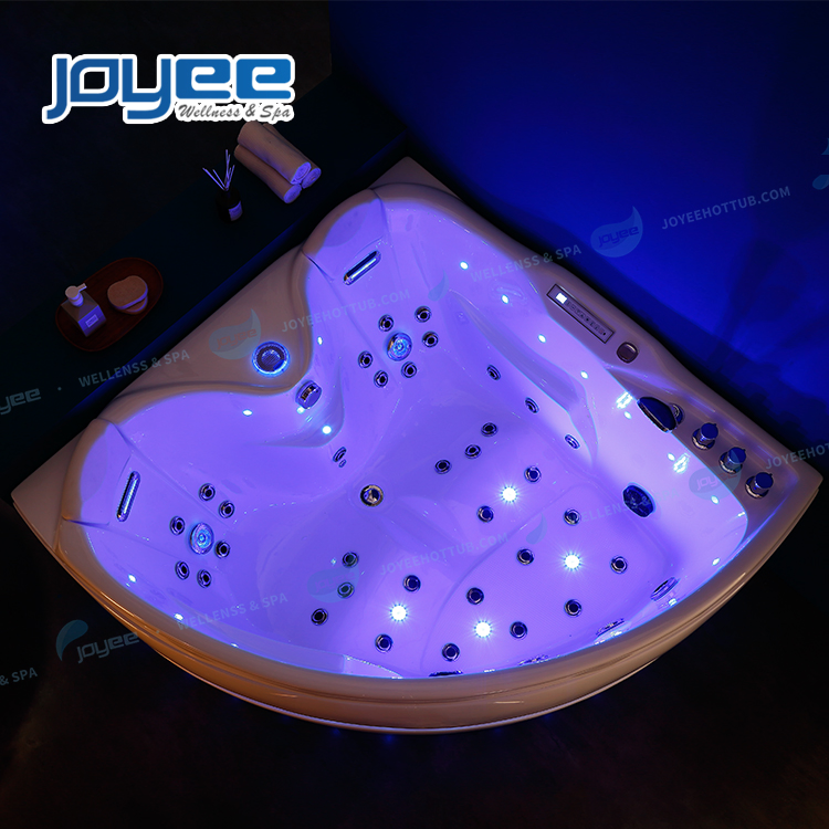 Угловая акриловая гидромассажная ванна Joyee SPA на 2 персоны
