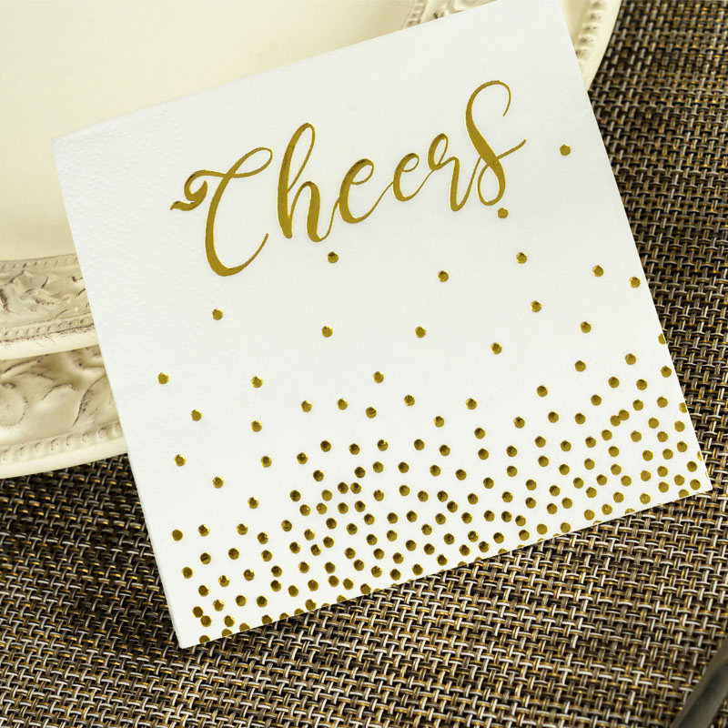 Wholesale Factories Custom Logo Eco Friendly Good Quality Embossed 1/4 Fold White Luncheon Serviettes Paper Napkins