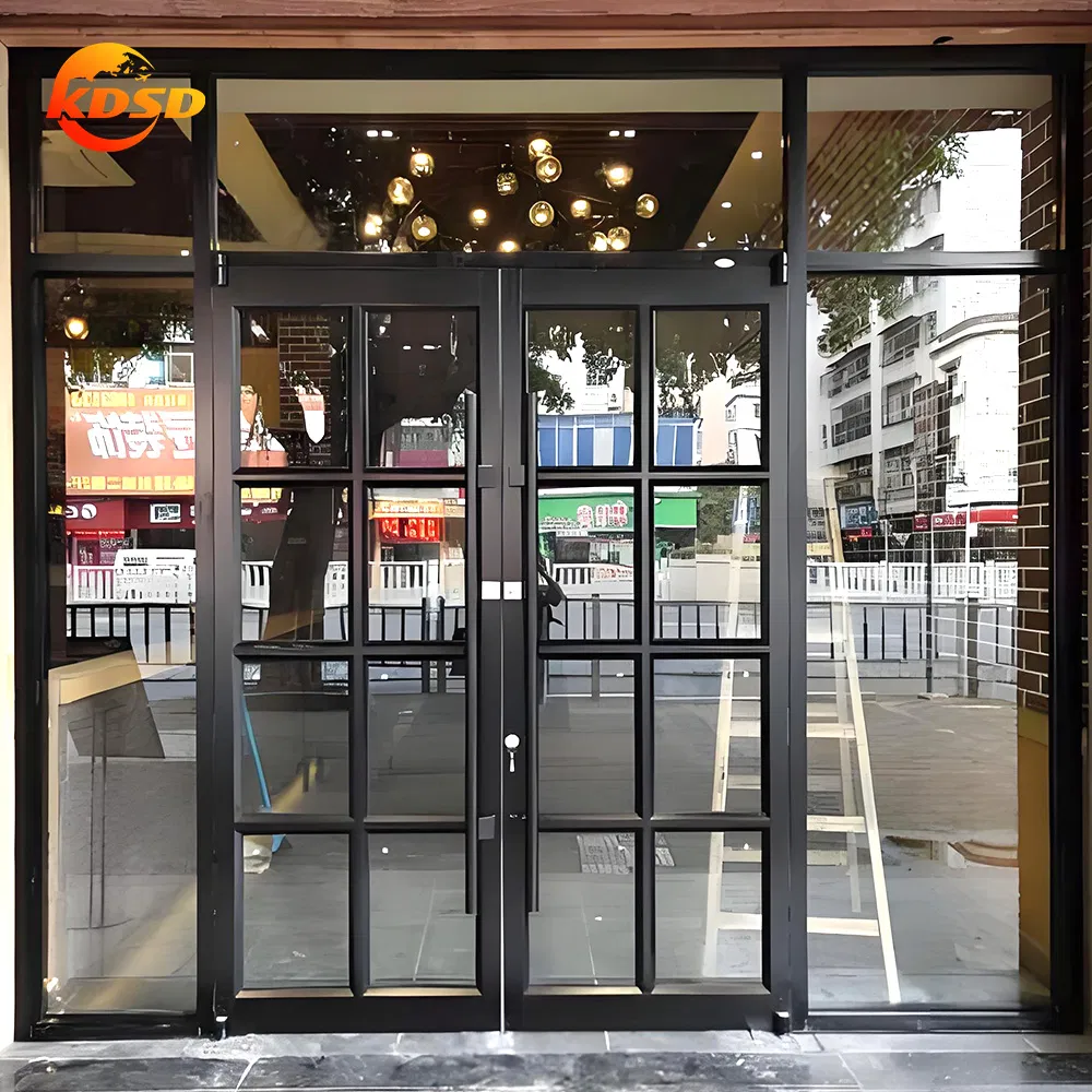 Kdsd Latest Design Modern Style Single Tempered Glass Aluminum Commercial Door