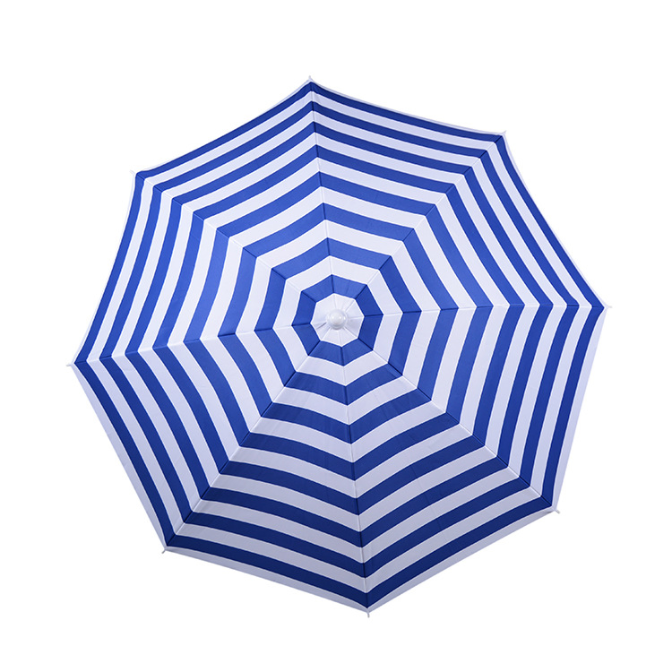 Cheap Promotional Custom Oxford Fabric Stripe Printed Parasols Outdoor Beach Umbrella