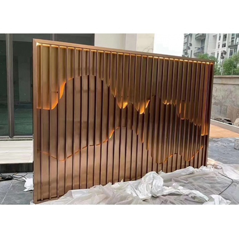 Customized Art Deco Style Living Room Partition Screen Interior Stainless Steel Aluminum Room Dividers