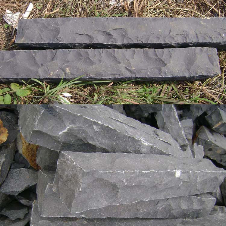 Natural Split Black Basalt Stone Palisade for Patios Fence