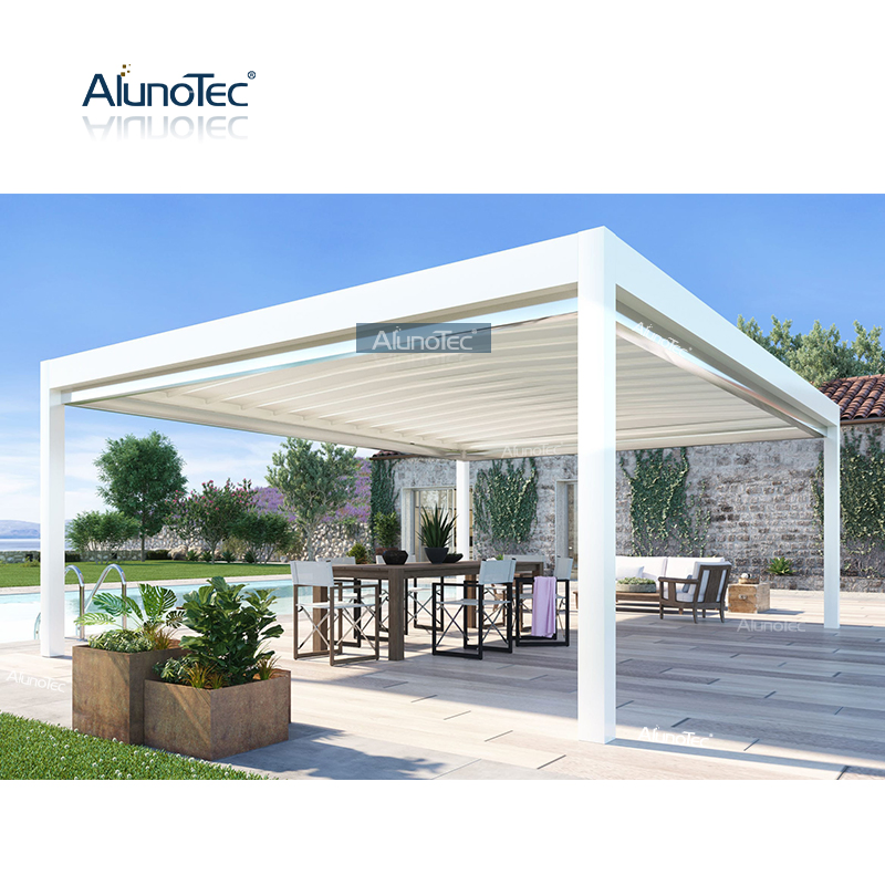 Manual Patio Cover Louvred Roof Garden Canopy Awning Motorized Gazebo Outdoor Carport Cover Aluminium Pergola