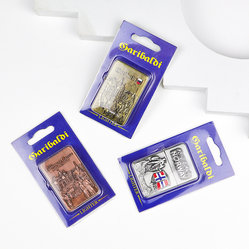 Manufacturer Custom Logo Windproof Kerosene Lighter Metal Souvenir Lighter with Packing