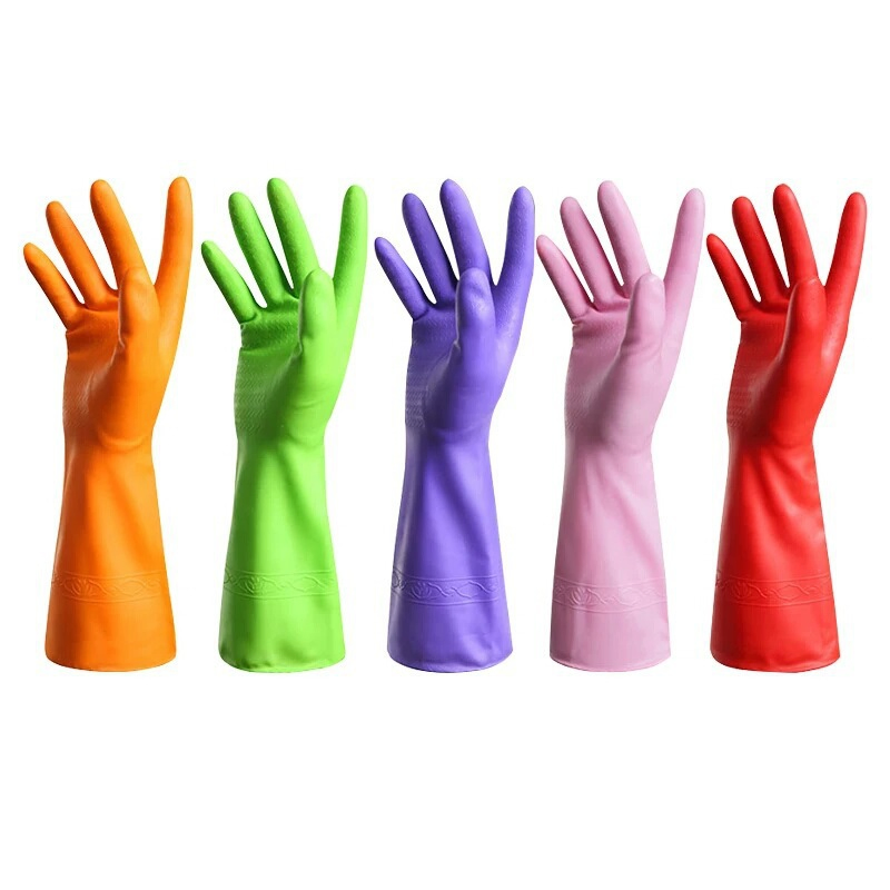 Water Proof Latex Household Gloves Pink Color for Cleaning or Kitchen Use