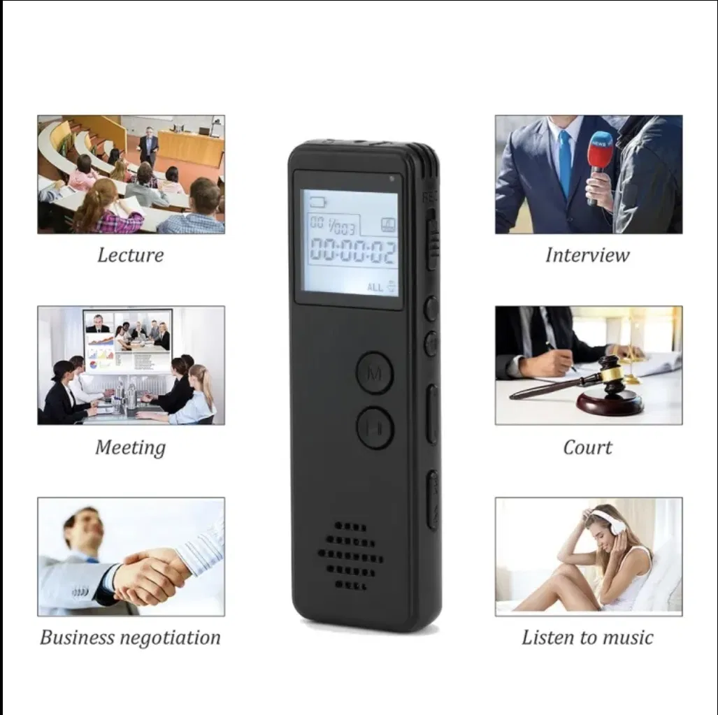 Диктофон MP3 T65 с защитой файлов, 8 ГБ