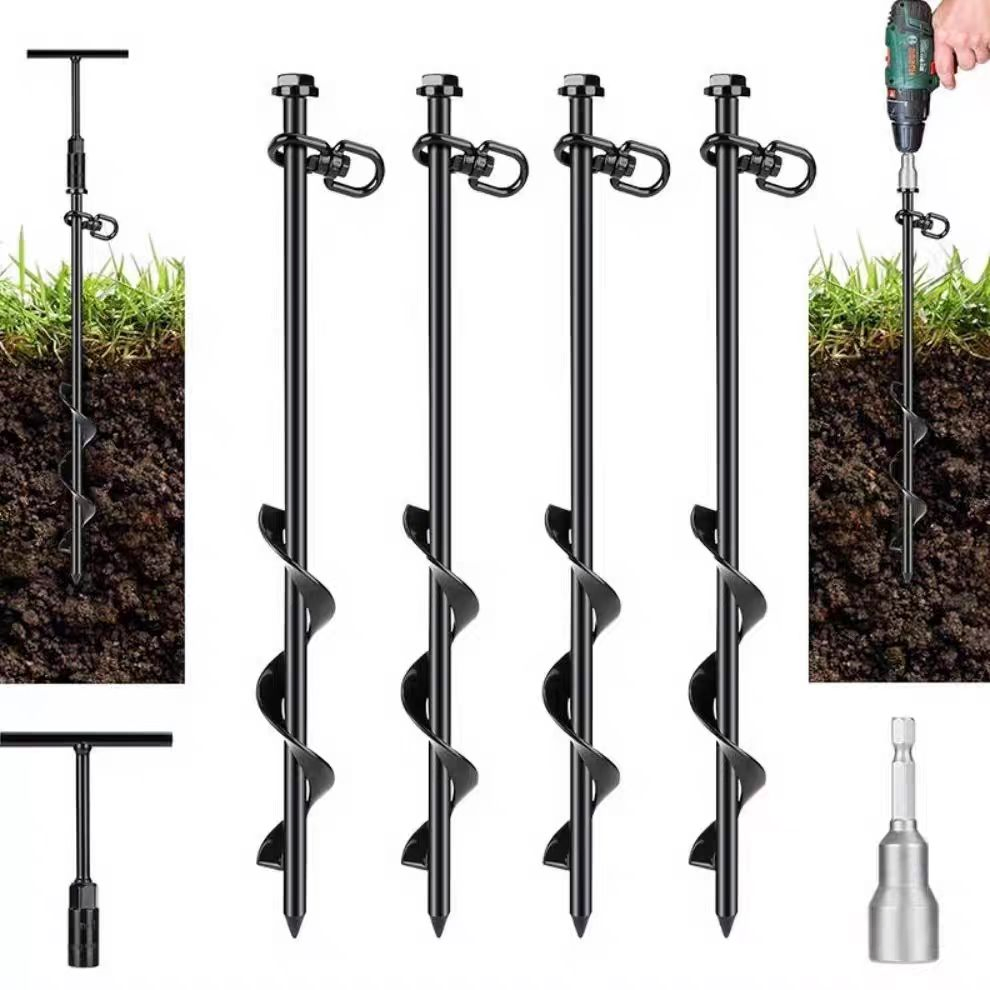 Sand Ground Earth Helical Auger Anchor Stake Peg for Canopy Shelter Shed Sunshade Marquee